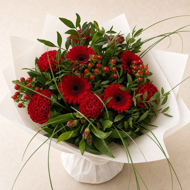 Exempel på bukett i en blomsterprenumeration